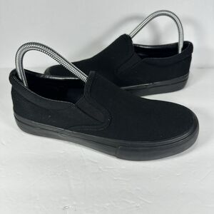 No Boundaries Men’s Slip-On Canvas Shoes - All Black - Size 6.5